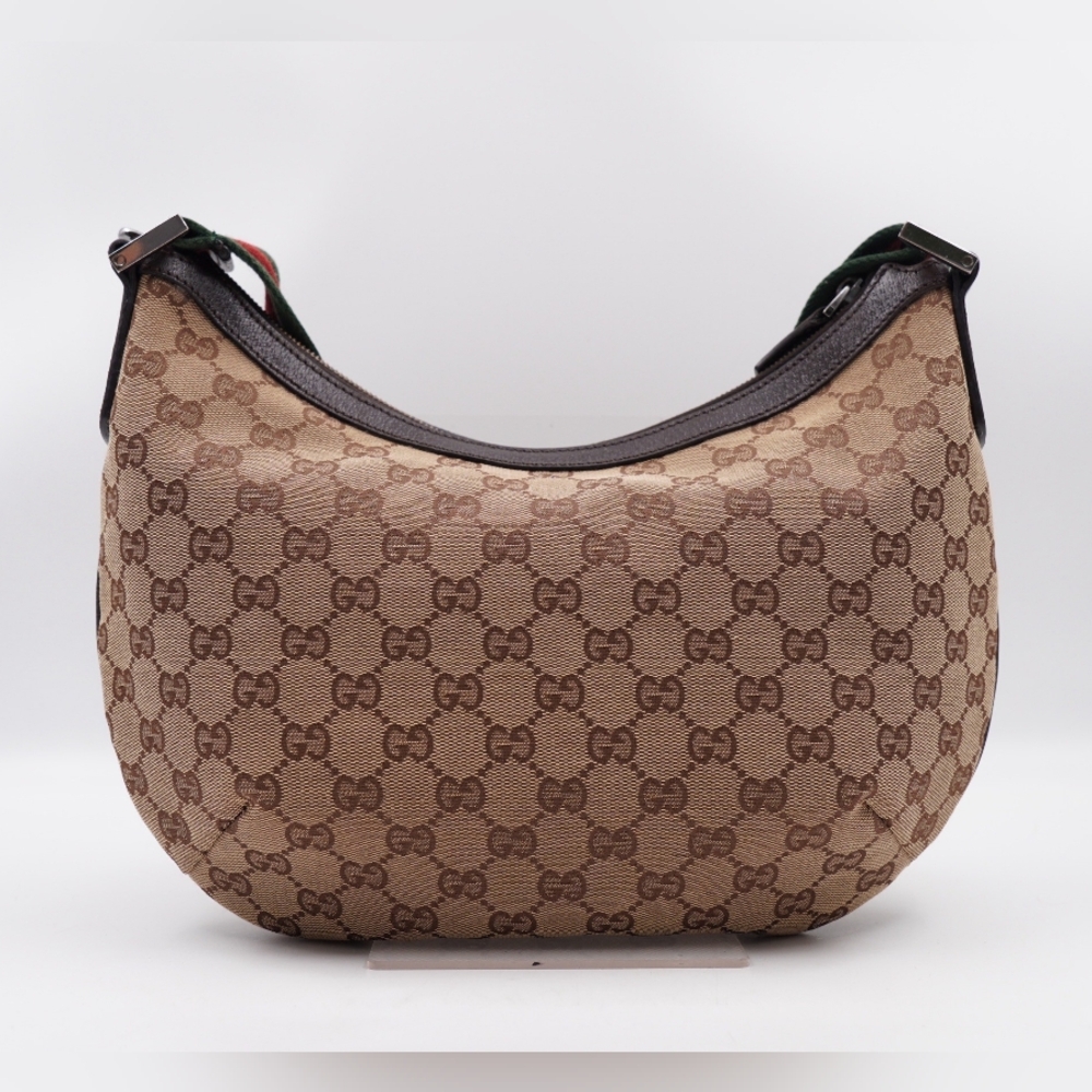 BT57 💖 GUCCI Monogram Web Halfmoon Crossbody Bag - Picture 3 of 12